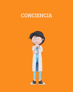 Caricatura 3D de médico pensativo tomando conciencia de su vida y cuestionándose su felicidad